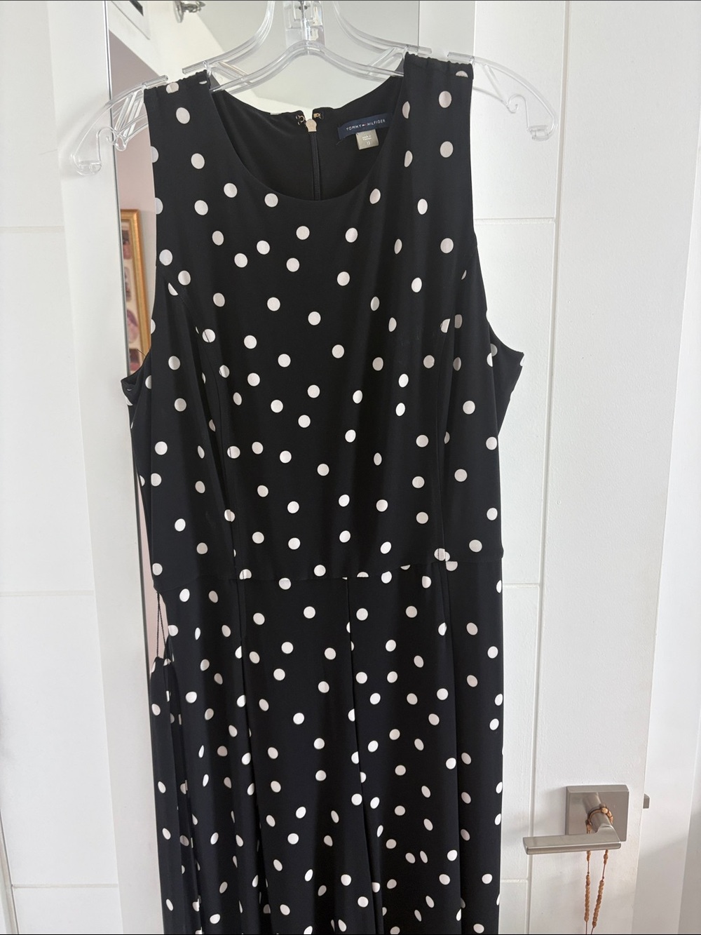 Jones New York Black & White Polka Dot Sleeveless Jumpsuit